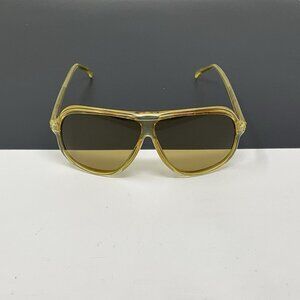 Vintage 1970s - 1980s Aviator Sunglasses – Clear Amber Frame  Glass Lenses Korea